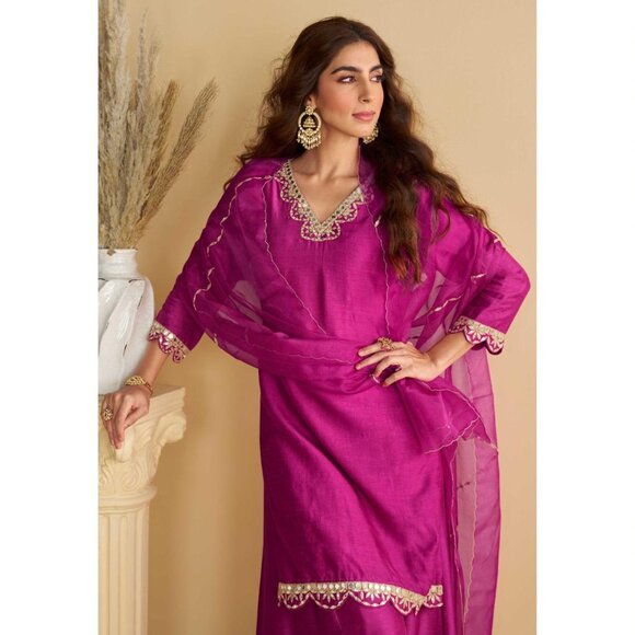 PREMIUM REAL SILK SALWAR SUIT - Picture 9 of 16